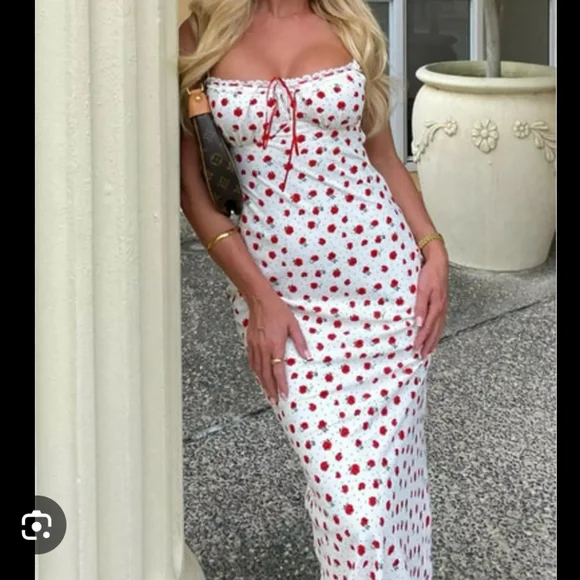 NWOT White Fox Boutique Making Decisions Maxi Dress - Poppy Spritz, size Small - Picture 1 of 7